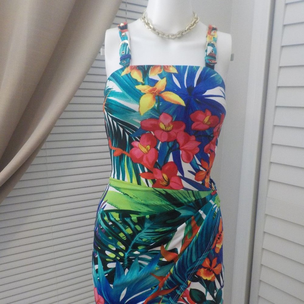 Cache Floral Tropical Hawaiian Bodycon Dress XXS